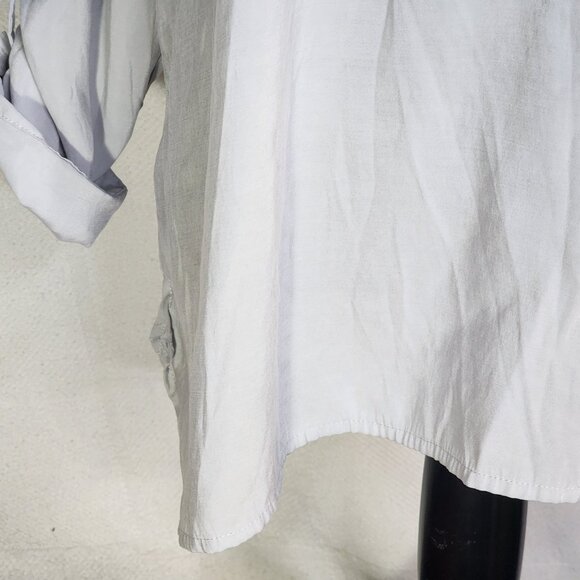 Chico's Gray Quarter Zip Modal Poly Tab Sleeve Pullover Blouse Chico Sz 3 US XL - Picture 6 of 16